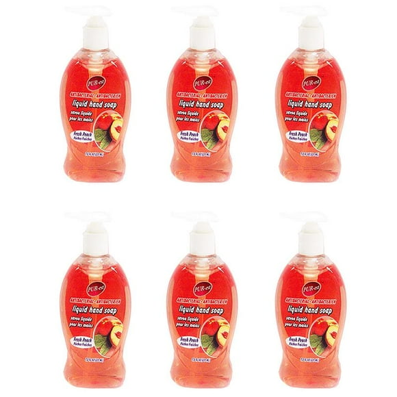 Antibacterial Hand Soap With Fresh Peach(221ml) (Pack Of 6) By Purest
