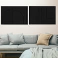 thumbnail image 2 of PixonSign Framed Wall Art Set Mid-Century Black Polygon Landscape Abstract Canvas Prints Geometric Splicing Modern Art Decoration Minimalist for Living Room, Bedroom, Office - 24"x36"x2 Black, 2 of 5