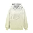 thumbnail image 5 of Breezora Women's Oversized Flannel Pullover Hoodie Gradient Color Kangaroo Pocket Casual Comfort Soft Warm Y2K Fashion Streetwear XL Size Beige, 5 of 6