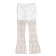 thumbnail image 5 of Pantalones acampanados de cintura alta con encaje para mujer: malla transparente, diseño floral, cintura elástica, cordón, transparentes, tallas S-L, encaje de poliéster, lavado a mano., 5 of 5