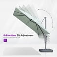 thumbnail image 5 of PURPLE LEAF 9 FT Outdoor Umbrella with Base Patio Cantilever Aluminum Umbrella with 3 Years Fade Resistance Recycled Fabric Offset Square with 360-degree Rotation for Deck Pool Garden, Mint Green, 5 of 13