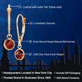 thumbnail image 2 of Gem Stone King 14K Yellow Gold Red Garnet Drop Dangle Earring for Women with Leverback (2.00 Cttw, Gemstone Birthstone, Round 5MM), 2 of 5