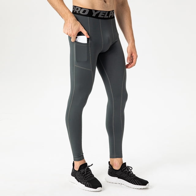 Pantalones de fitness para hombre con bolsillos para correr, entrenar, pantalones ajustados deportivos elásticos que absorben la humedad y de secado rápido