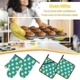 thumbnail image 5 of Daiia Ball Tennis Pattern Oven Mitts and Pot Holders 4 pcs Set,High Heat Resistant 500 Degree Extra Thicken Long Kitchen Cotton Oven Glove, 5 of 6
