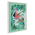 thumbnail image 2 of Kate and Laurel Sylvie Mid Century Modern Girl Friends Framed Canvas Wall Art by Rachel Lee of My Dream Wall, 18x24 White, Feminine Tropical Art for Wall, 2 of 8