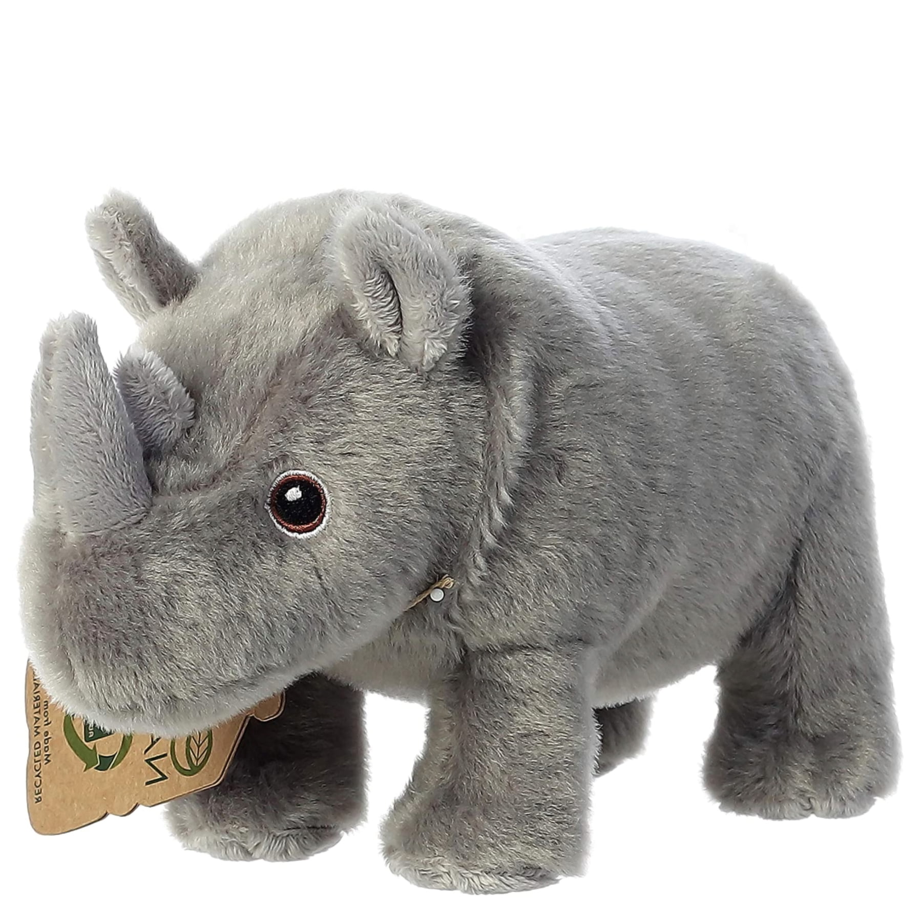 TheMogan 10" Rhino Rhinoceros Plush Stuffed Safari Jungle Zoo Animal Toy Grey 