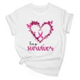 thumbnail image 3 of Womens Summer T-Shirts Breast Cancer Shirts Heart Pink Ribbon Tshirt Cancer Awareness Tee Tops, 3 of 3