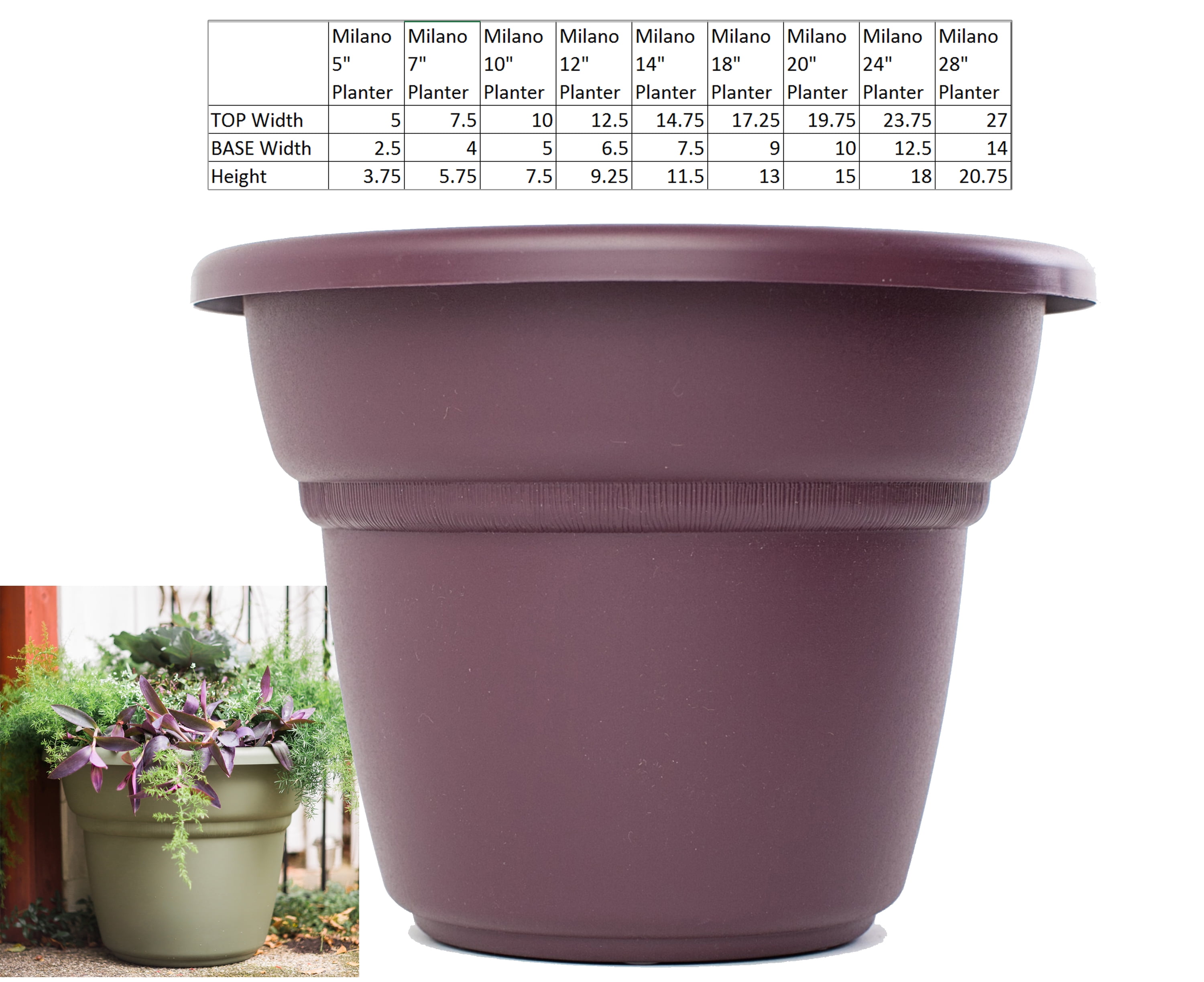 Bloem Milano Planter 20" Exotica by Bloem