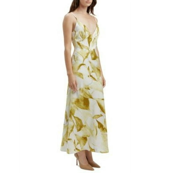 Bardot Womens Capri Printed V-Neck M Green Fl 8