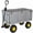 Gray, variant on 3 in 1 Oversized Steel Garden Cart, 880lbs Pullable Mesh Metal Garden Cart, All-Terrain Utility Cart with Removable Liner & Side Panels & Mesh Tray for Outdoor Lawn, Patio and Landscaping, Black