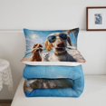 thumbnail image 5 of Homewish Labrador Dachshund Cat Queen Comforter Set,Hawaii Beach Comforter Sets Queen,Cream,3pcs,1 Comforter and 2 Pillowcases, 5 of 7