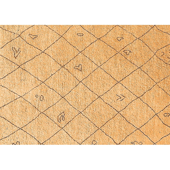 Ahgly Company Indoor Rectangle Solid Orange Modern Area Rugs, 5' x 7'