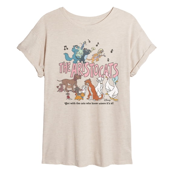 The Aristocats - Aristocats Group - Juniors Oversized Graphic T-Shirt