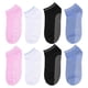 thumbnail image 1 of 4 Pairs of Short Socks Ankle Socks Simple Floor Socks (Black White Pink Blue), 1 of 4