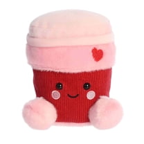 Aurora - Mini Pink Adorable Stuffed Animal - 5" Parker Heart Coffee - Palm Pals