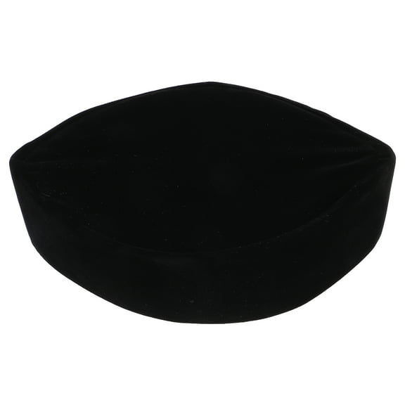 KONTONTY Black Velvet Prayer Beanie Hat for Men Soft Comfortable Worship Cap