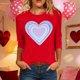 thumbnail image 1 of TaTaai Women's A 3/4 Sleeve Christmas Printed Round-neck Top Gift, 1 of 6