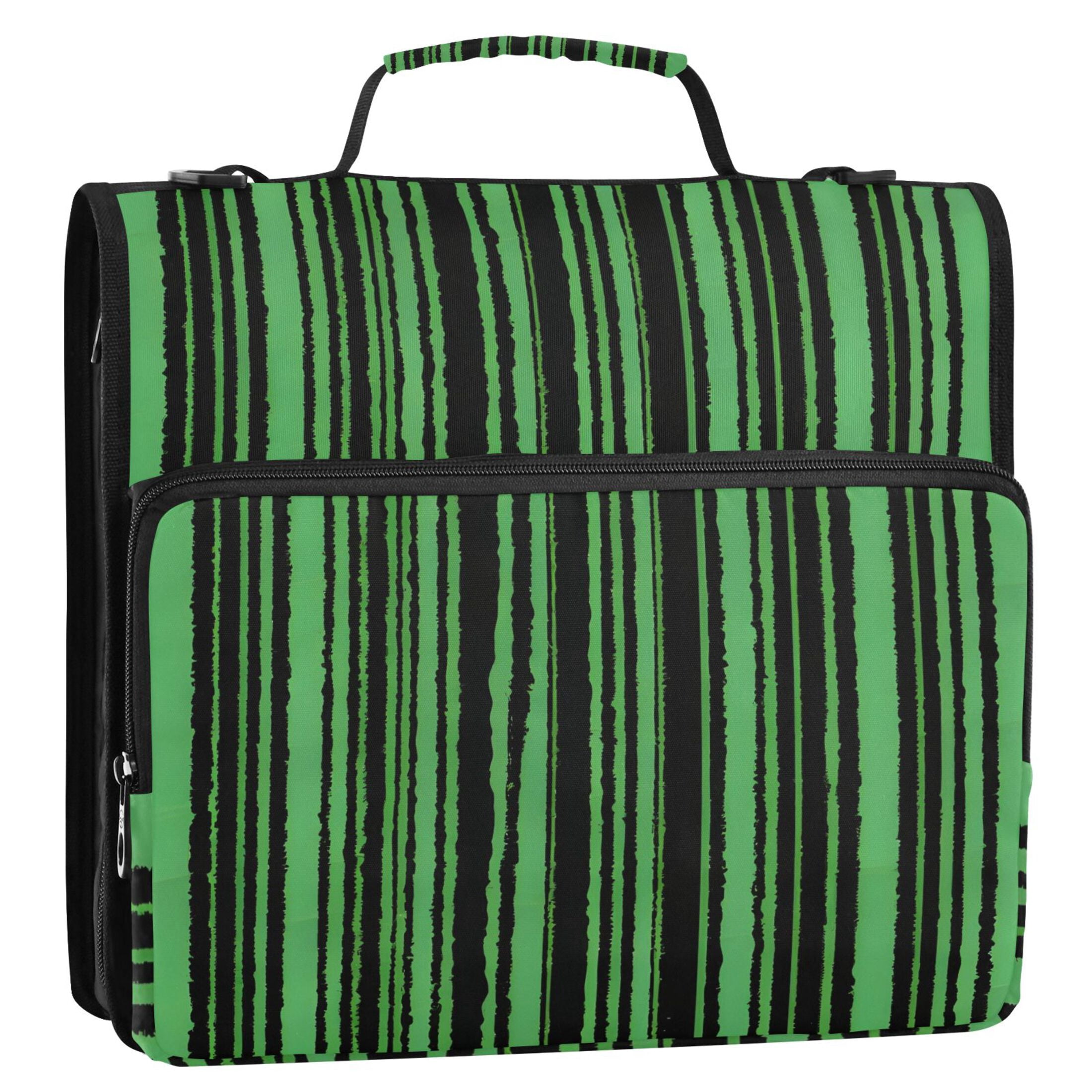 ALAZA Zipper Binder Watermelon Stripes 3 Ring Trapper Keeper File Folder Organizer Bag