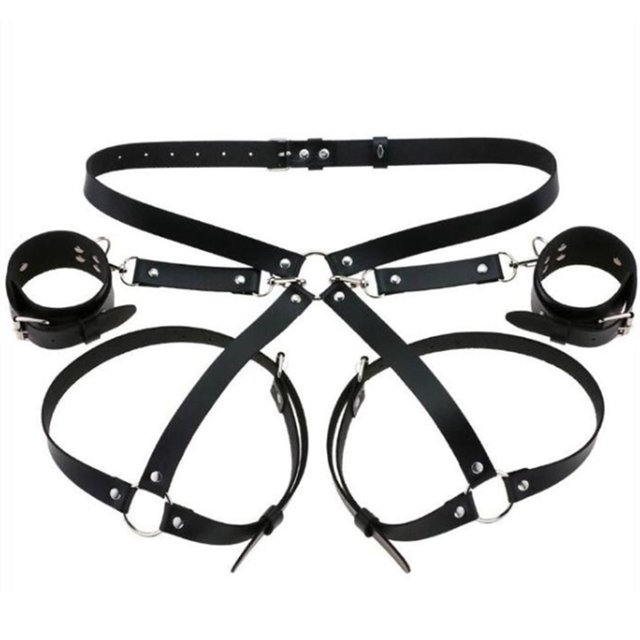 adjustable pu belt waistband with buckle metal buckle belt PU Leather Belt with Chain and Lock Adjustable Metal Buckle Bound Waistband Fashion Style Black