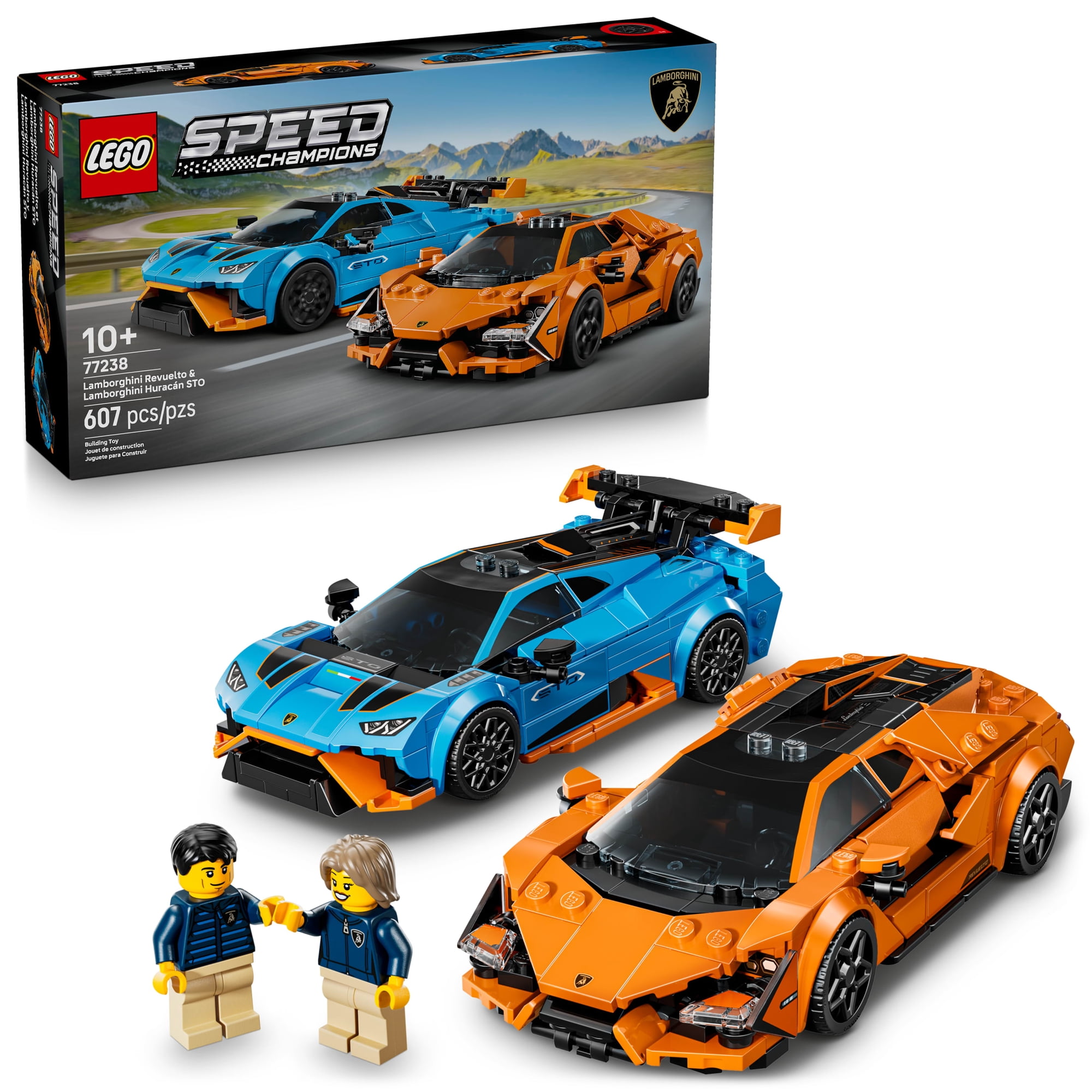 LEGO Speed Champions Lamborghini Revuelto & Huracán STO Car Toys - Building Toy for Pretend Play for Boys & Girls, Ages 10+ - Gift for Birthdays - Model Car Kit Display - 77238