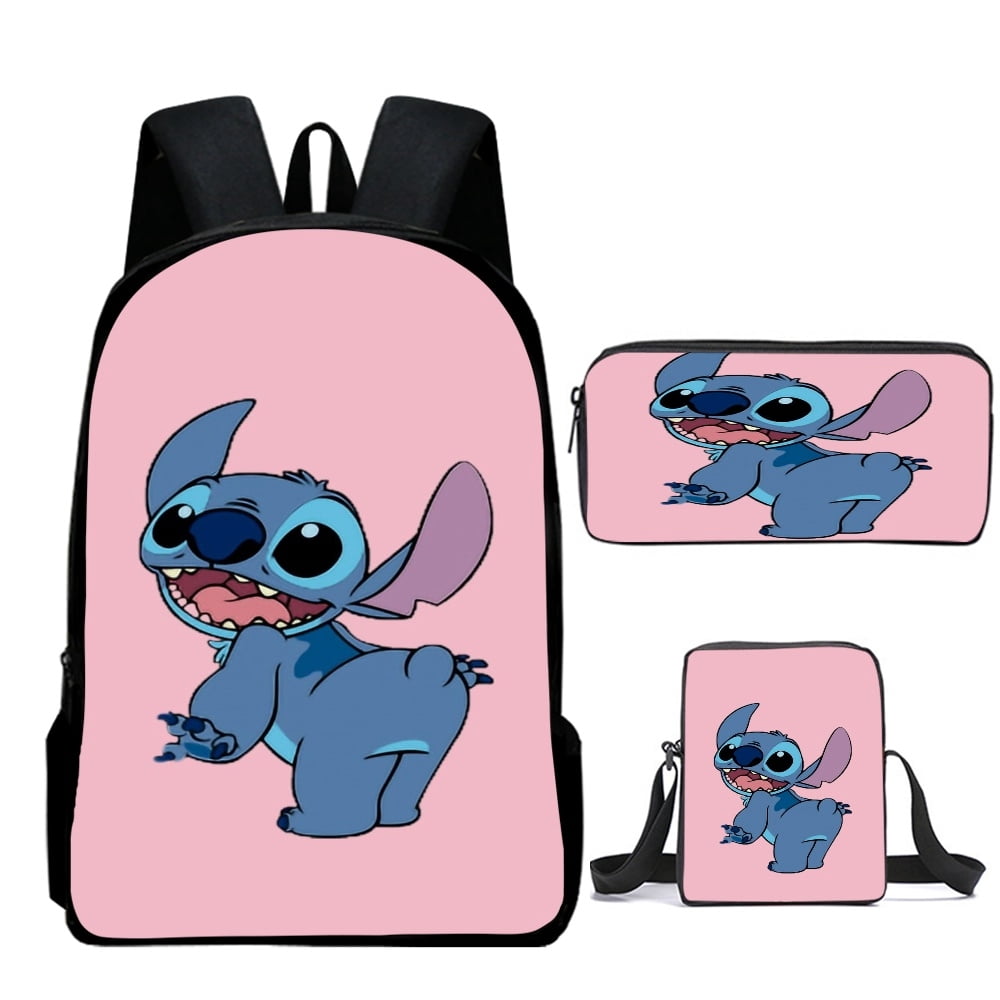 3Piece Backpack Anime Lilo & Stitch Backpack School Pen Case