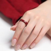Elegant Cinnabars FengShui Rings for Men and Women Luck Wealth Amulet to Enhances Mood and Attract Prosperity