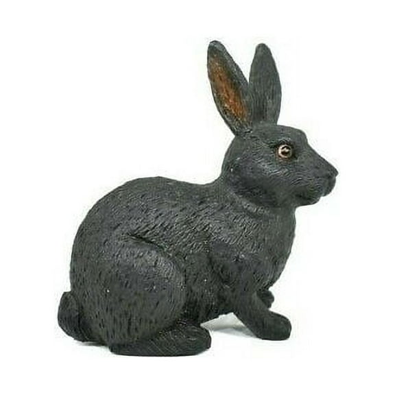 Rabbit Black Realistic Small Toy Model Plastic Replica Forest Animal, Kids Educational Gift 2" M051-B639