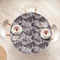 thumbnail image 4 of Ambesonne Floral Fitted Round Tablecloth, Retro Poppy Flowers Romantic, 36"- 40" Diameter, Mauve Taupe Charcoal Grey, 4 of 5