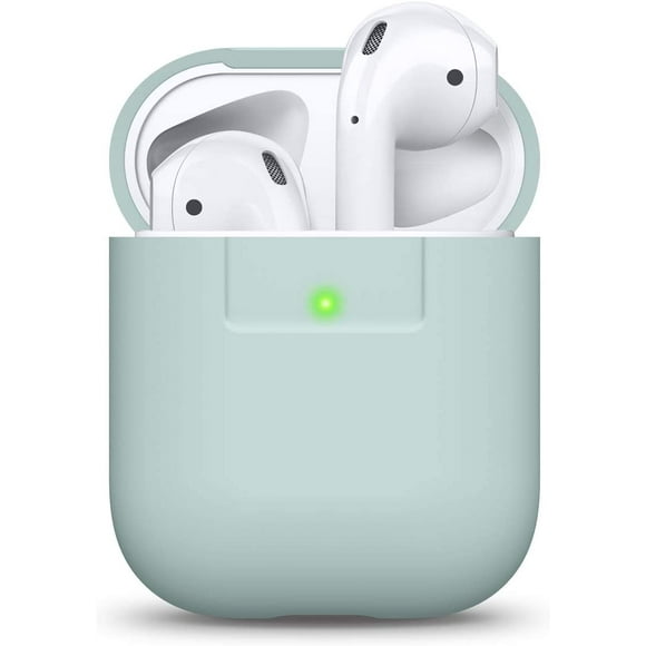 AmPm Premium Silicone AirPods Case Designed for Apple AirPods 1 and 2 [Front LED Visible] [Black]