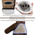 thumbnail image 2 of HOMEIORA Leather Work Gloves for Men or Women. XS Glove for Gardening, Tig/Mig Welding, Construction, Chainsaw, Farm, Ranch, etc. Leather, Cotton Lined, Utility, Firm Grip, Durable, Brown - Gray, 2 of 5