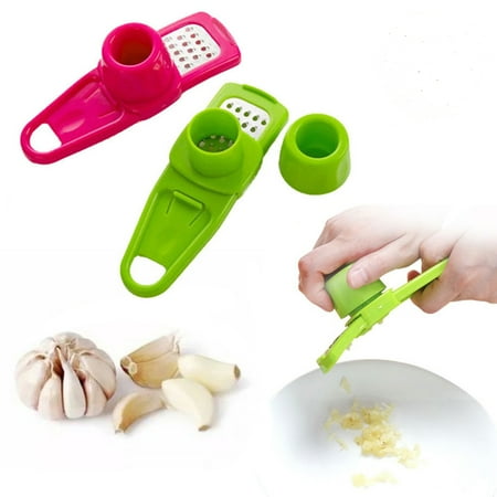 

tooloflife Plastic Garlic Press Easy Squeeze Crusher Stainless Steel Blades Kitchen Tool