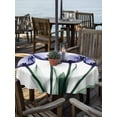thumbnail image 3 of Round Outdoor Tablecloth With Umbrella Hole And Zipper– Lavender Purple Tulip Floral Waterproof Patio Table Cover for Party, Picnic, Backyard, 60" Dia. , Watercolor Flowers, 3 of 8