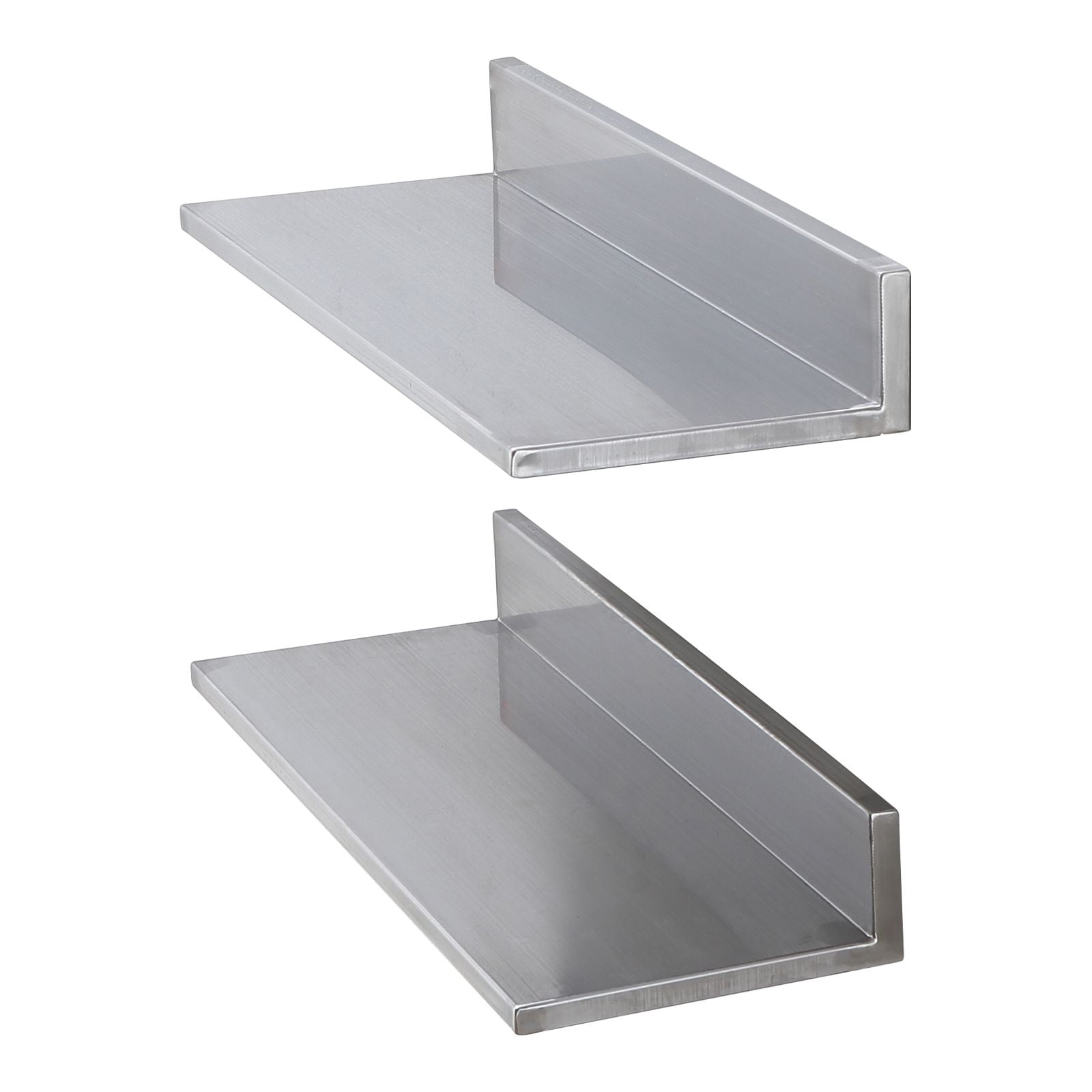 Dranite Wall Mount Stainless Steel Shelf 8.6x24", 44LB Capacity 2-Pack with Backsplash