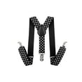 thumbnail image 1 of Baby Boys Adjustable Elastic 1 inch Suspenders, Black White Polka Dot, 1 of 4