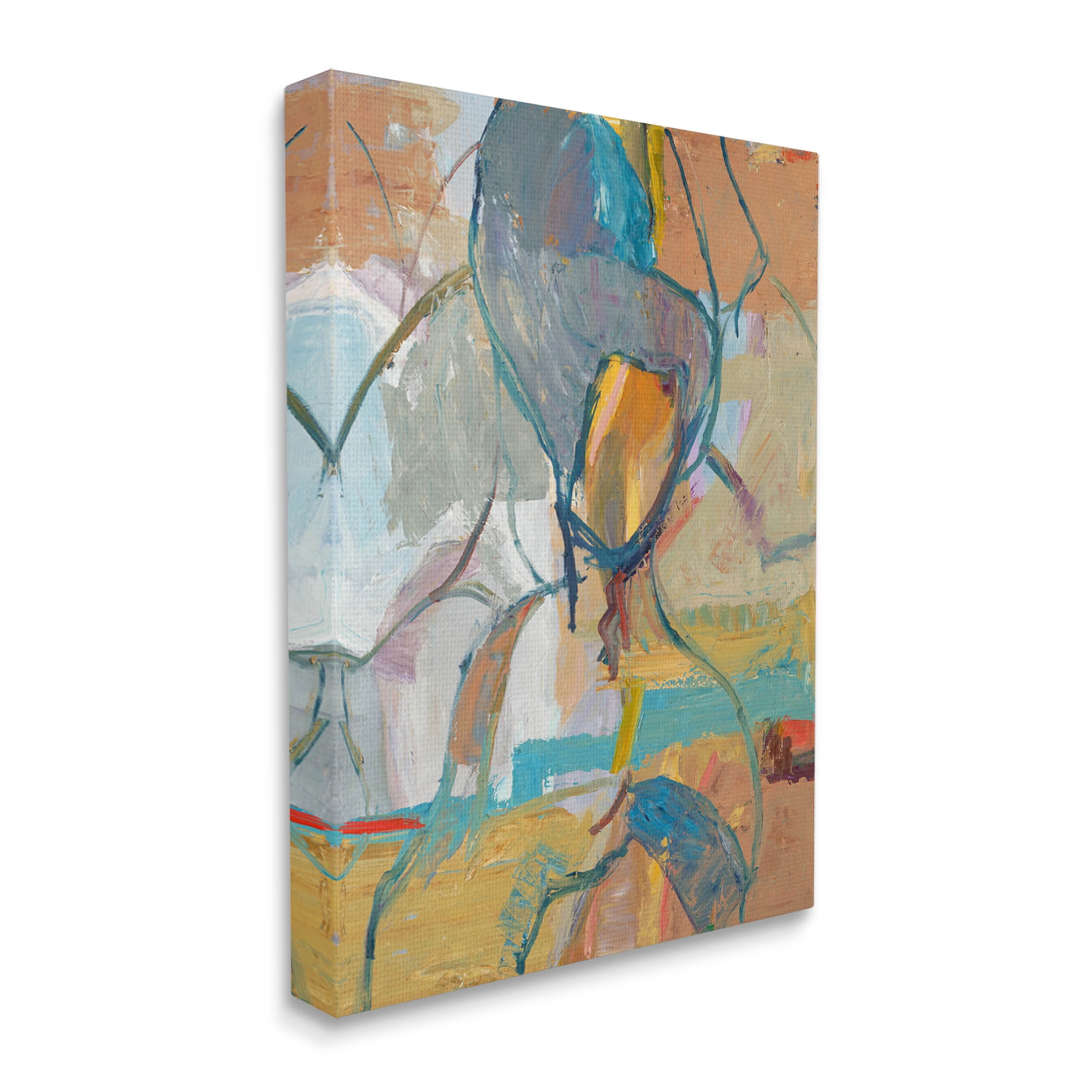 Stupell Industries Layered Conceptual Abstract Shapes Painting Gallery Wrapped Canvas Print Wall Art, Design by Third and Wall