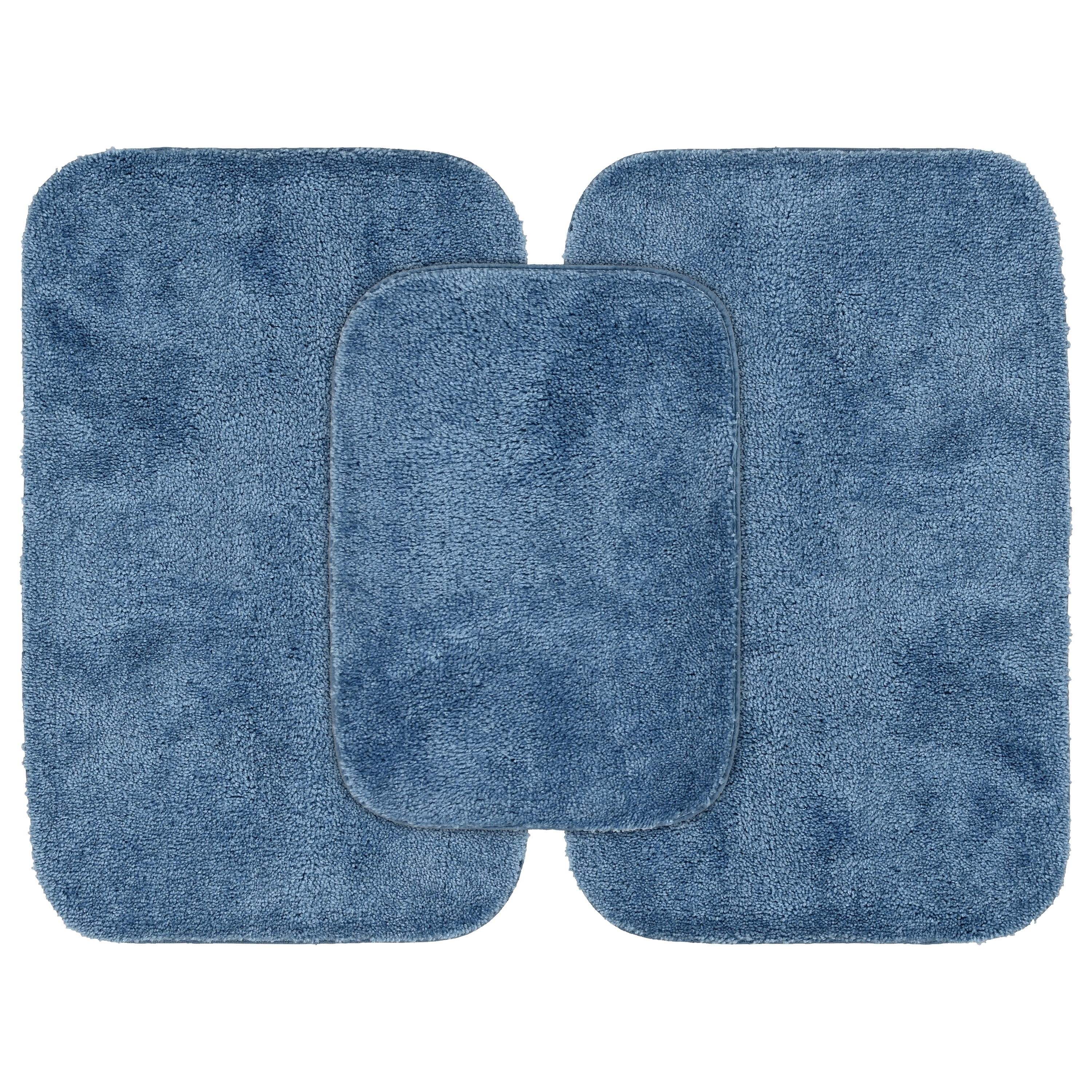 Garland Rug Traditional 3 Piece Nylon Washable Bathroom Rug Set No Lid