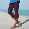thumbnail image 2 of Khunlpohl Womens Capris Pants Elastic Waist Lace Casual Leggings Bottoms Fashion Solid Color Capri Pant, 2 of 7