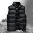 thumbnail image 2 of GHSOHS Men's Outerwear Vests Fall Winter Casual Stand Collar Sleeveless Lightweight Jackets Vest Zipper Pocket Down Cotton Coats(Black,L), 2 of 7