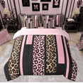 thumbnail image 2 of Feelyou Pink Cheetah Print Twin Bedding Sets 7-Piece for Women, Fashion Abstract Ombre Bedding Comforter Set, Leopard Wildlife Reversible Sheet Sets, Luxury Bedroom Decor, 2 of 9