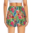 thumbnail image 2 of Lsque Peacock Feathers And Flowers Printed Women's Running Shorts with Liner Pockets,Elastic Quick Dry Workout Athletic Gym Yoga Shorts,Womens High Waist Shorts-XX-Large, 2 of 9