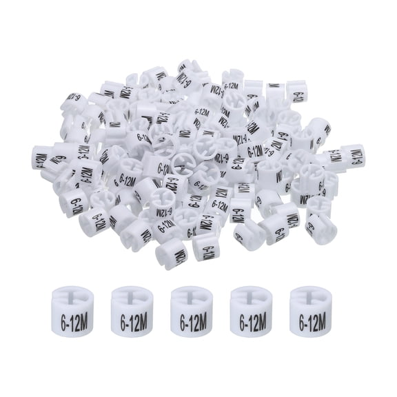 Unique Bargains Clothes Hanger Marker Colored Hanger Sizer Garment Markers Tag White 6-12M