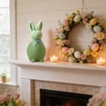 thumbnail image 5 of chaungfeng 1PCS Flocked Bunny Easter Decorations with Bow Ties, 3.94 Inch Pastel Rabbit Figurines for Easter Centerpieces, Spring Home Tabletop Shelf Decor & Seasonal Gift (Green), 5 of 6