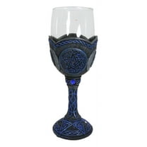 Sacred Triple Moon Goddess Pentagram Wicca Celtic Knot Wine Glass Goblet Chalice