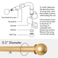 thumbnail image 4 of MERIVILLE 24"-38" Swing Arm Curtain Rod, 1/2" Diameter, Gold, 2 Pieces, 4 of 7