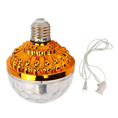 

Xemplaro E27 Rotating Ball Light Bulb PC 6W LED RGB Party Lamp Bulb with 8.2ft Plug Wire for KTV Bar US Plug 110‑240V