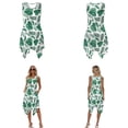 thumbnail image 3 of Xixirimido Green Tropical Leaf Print Matching Couple Outfits Men’s Button-down Hawaiian Shirt Women Sleeveless Midi Dress with Pocket Couples Matched Summer Outfits for Beach Vacation, 4XL, 3 of 7