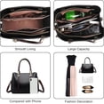 thumbnail image 4 of Soft Leather Handbags for Womens Top-Handle Tote Shoulder Bag Casual Crossbody Bags Hobo Purses, 4 of 7