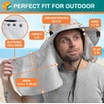 thumbnail image 5 of SUN CUBE Fishing Hat for Men Outdoor UV Sun Protection Wide Brim Sun Hat with Neck Flap Face Cover - Outdoor Hiking Safari UPF50+ Boonie Bucket Hat (Light Gray), 5 of 8