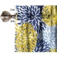 thumbnail image 6 of Blue Yellow Floral Valance Curtain Boho Dahlia Chrisanthemum Flowers Pattern Rod Pocket Valance Window Treatments Short Curtains for Kitchen Bathroom Farmhouse 54x18inch, 6 of 6