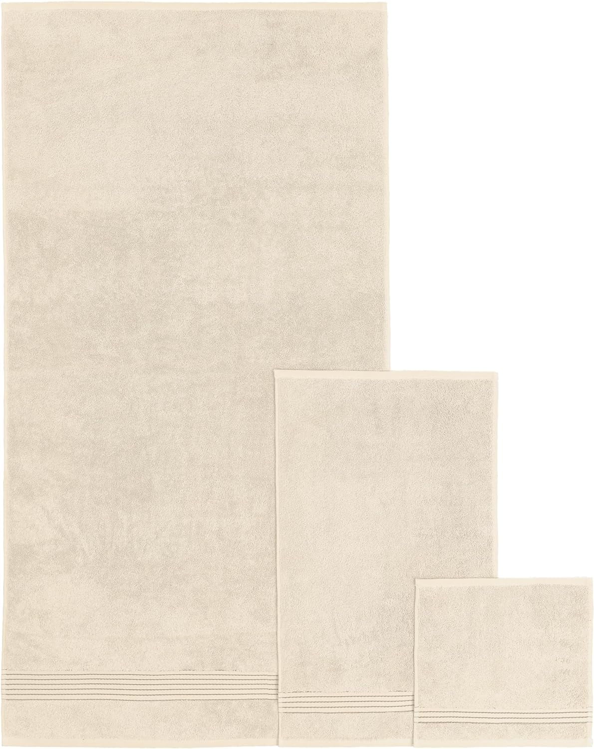 Elegant Comfort Cotton 6-Piece Towel Set, Includes 2 Washcloths, 2 Hand Towels and 2 Bath Towels, 100% Turkish Cotton - Highly Absorbent and Super Soft Towels for Bathroom, Ivory